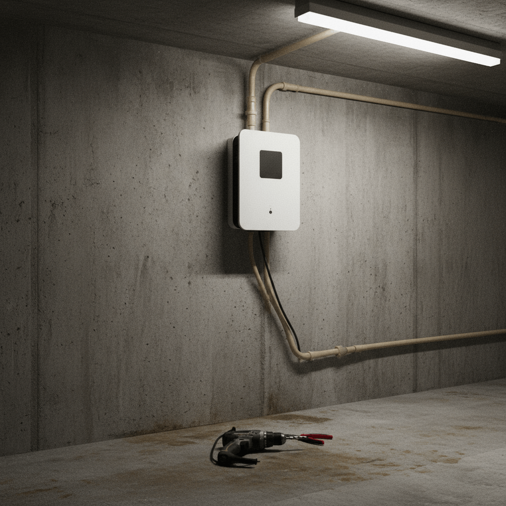 Installation einer Wallbox für Elektromobilität in einer Garage