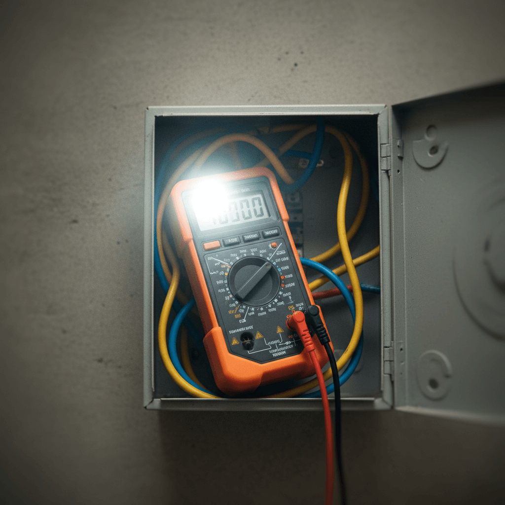 Moderne Sicherungskästen und Messgeräte im Einsatz